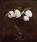Henri Fantin-latour Canvas Paintings - Vase of Roses